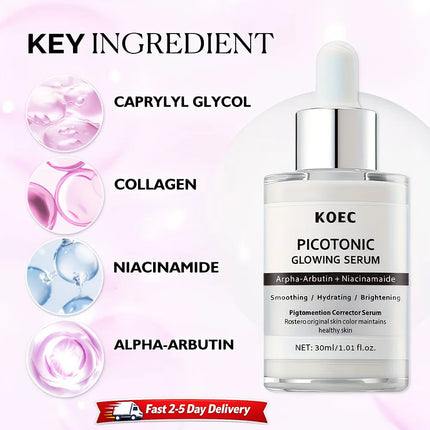 2-in-1 Brightening Correcting Serum Duo with Alpha Arbutin Niacinamide Hydrating Glow Skin Care for Dark Spots Sensitive Skin