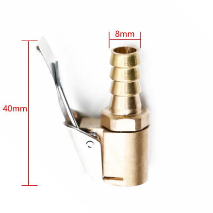 8mm Tyre Wheel Valve Air Chuck Inflator Pump Valve Connector Clip-on Adapter Vehicle Brass For Car Tire Inflatable Pump New