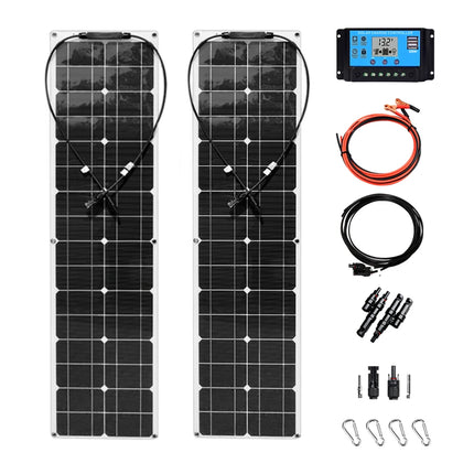 50W 100W Monocrystalline Flexible Solar Panel Kit 12V Battery Charger System For Home Camping Car RV Boat Off-grid Applications