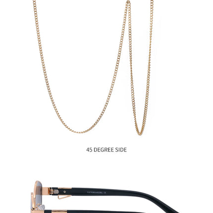 Sexy Small Frame Hexagon Sunglasses Women With Chain 2026 Luxury Brand Designer Punk Sun Glasses For Ladies Shades Gafas De Sol