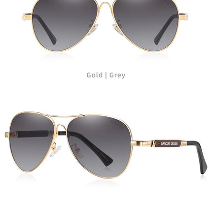 BARCUR Design Titanium Alloy Sunglasses Polarized Men's Sun Glasses Women Pilot Gradient Eyewear Mirror Shades Oculos De Sol