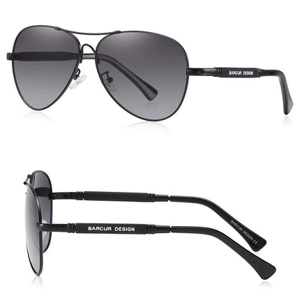BARCUR Design Titanium Alloy Sunglasses Polarized Men's Sun Glasses Women Pilot Gradient Eyewear Mirror Shades Oculos De Sol