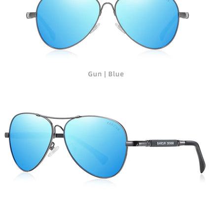 BARCUR Design Titanium Alloy Sunglasses Polarized Men's Sun Glasses Women Pilot Gradient Eyewear Mirror Shades Oculos De Sol