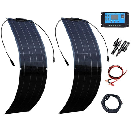 50W 100W Monocrystalline Flexible Solar Panel Kit 12V Battery Charger System For Home Camping Car RV Boat Off-grid Applications