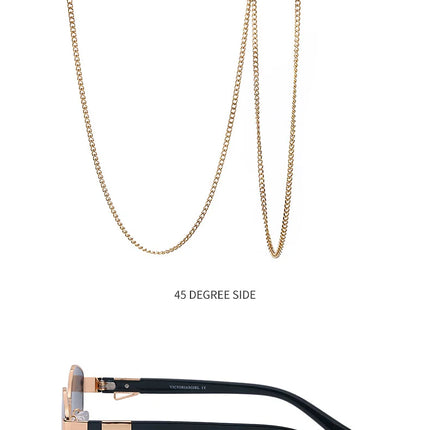 Sexy Small Frame Hexagon Sunglasses Women With Chain 2026 Luxury Brand Designer Punk Sun Glasses For Ladies Shades Gafas De Sol
