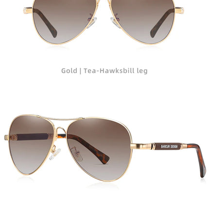 BARCUR Design Titanium Alloy Sunglasses Polarized Men's Sun Glasses Women Pilot Gradient Eyewear Mirror Shades Oculos De Sol