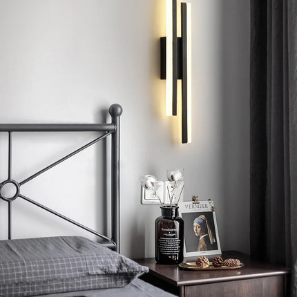 LED Bedroom Wall Lamp Wall Sconces Copper Line Pipe Acrylic Lampshade Indoor Lighting for Living Room Corridor Light Fixture