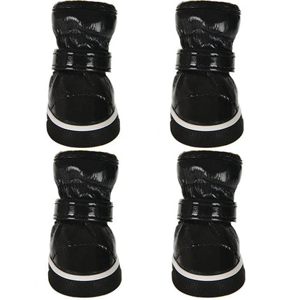 4Pcs/set Pet Shoes Winter Warm Waterproof Slip Fleece Dog Snow Boots for Dogs Puppy Rain Footwear Accessories Chihuahua Bulldog