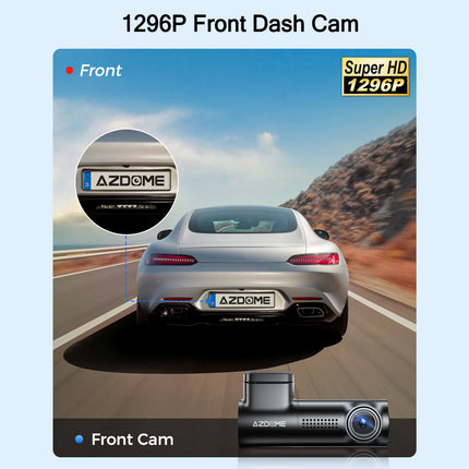 AZDOME Dash Cam 1296P WiFi Dash Camera for Cars Voice Control Dashcams Night Vision Loop Recording G-Sensor 24H Parking Monitor