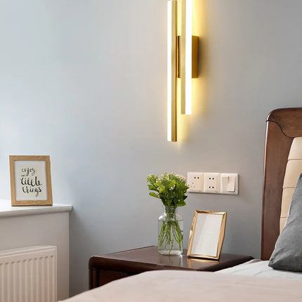 LED Bedroom Wall Lamp Wall Sconces Copper Line Pipe Acrylic Lampshade Indoor Lighting for Living Room Corridor Light Fixture