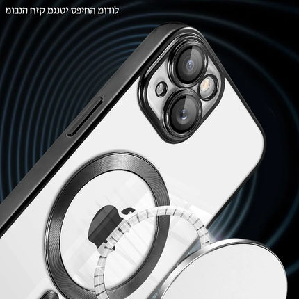 For Magsafe Fashion Plating Lens Protector Case For iPhone 11 12 13 14 15 Pro Max Plus Silicone Wireless Magnetic Charging Cover