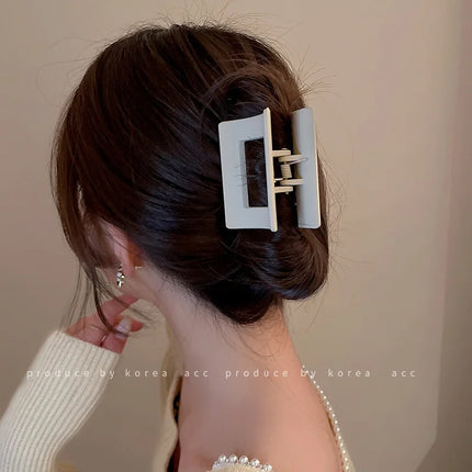 Women Hair Claw Clips Korea Coffee Beige Acrylic Large Hair Claw Hairpin Geometric Barrettes Crab Girl Headwear Hair Accessories