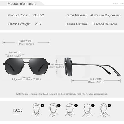 CLLOIO New Fashion Aluminum Photochromic Sunglasses Men Women Polarized Sun Glasses Chameleon Anti-glare Driving Oculos de sol