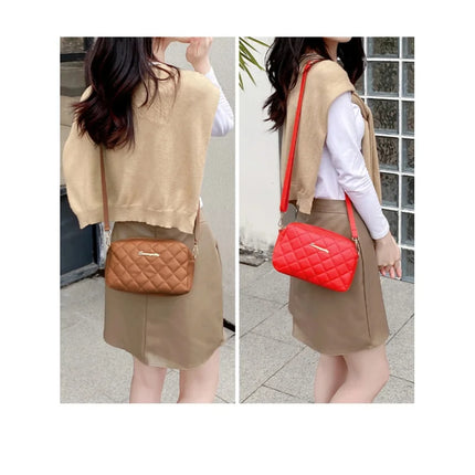 2026 tassel women's small crossbody bag trend diamond grid embroidery camera women's shoulder bag fashion chain crossbody bag