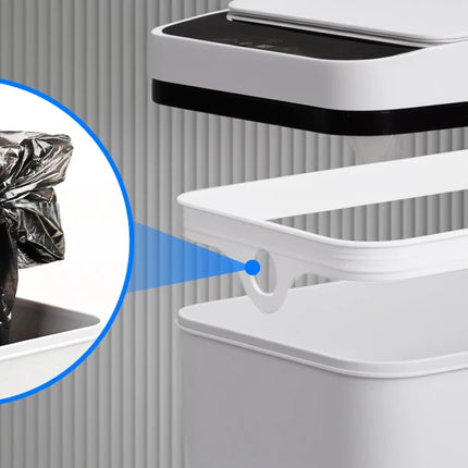 2 Pack 12L Bathroom Automatic Trash Cans Touchless Motion Sensor Slim with Lid for Bathroom Bedroom Living Room Office White