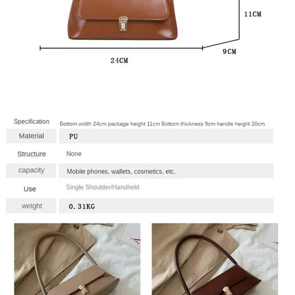 Korean Style Underarm Female Bag PU Minimalist Women Handbag 2025 New Fashion Shoulder Bag Solid Color Daily Commuter bag