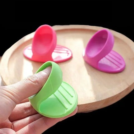 10/2PCS Silicone Insulated Finger Covers Oven Microwave Insulated Gloves High Temperature Resistant Thickened Insulated Mat Gift