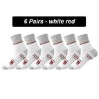 EU38-45 / 6Pairs white red / United States