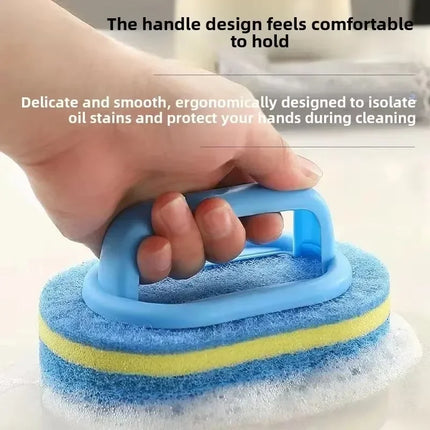 1PC Household Cleaning Brush With Handle Sponge Easy Cleaning Kitchen Bathroom Toilet Wall Window Ceramic Tile Cleaning Tools