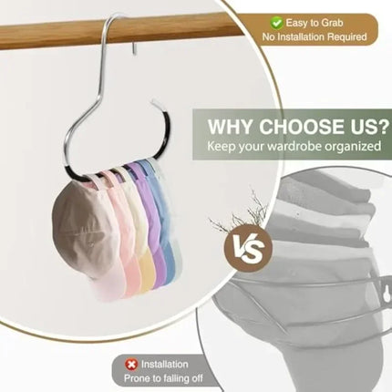 Tie Hanger Multifunction Hooks Circle Ring Hat Hanger Non-marking Non-slip Hat Storage Hook Scarf Towel Tie Hanging Rack