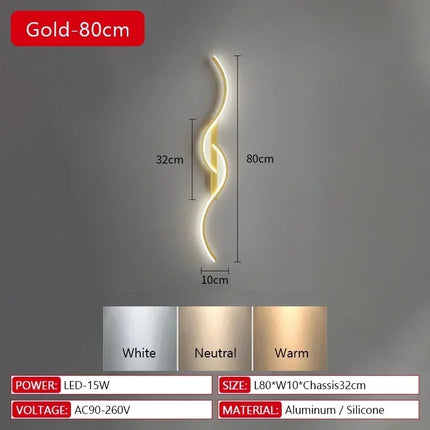 Modern LED Wall Lamp Bedrooms Living Room Indoor Lighting Tv Sofas Bedside Backgrounds Decor Lights Strip Minimalist Wall Light