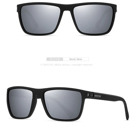 BARCUR Design TR90 Sunglasses Men Polarized Light Weight Sports Sun Glasses Women Eyewear Accessory Oculos UVAB Protection