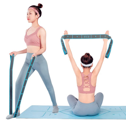 Elastic Yoga Stretching Strap with Loops, Stretch Strap for Ballet, Leg, Body, Stretch Band for Yoga, Dance, Pilates, Gymnastics