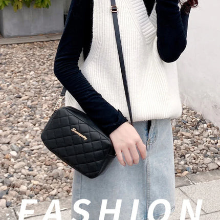 2026 tassel women's small crossbody bag trend diamond grid embroidery camera women's shoulder bag fashion chain crossbody bag