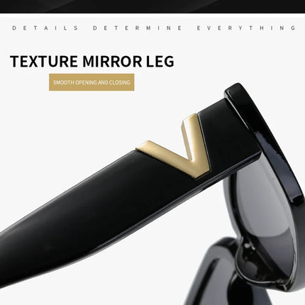 Fashion Cat Eye Sunglasses Luxury V Sun Glasses For Ladies Classic Rectangle Driving Eyewear UV400