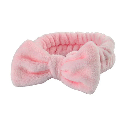 Spa Headband and Wrist Towels for Face Washing Set Elastic Bow Headbands with Highly Absorbent Wristbands for Shower Skincare