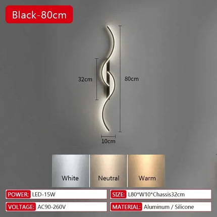 Modern LED Wall Lamp Bedrooms Living Room Indoor Lighting Tv Sofas Bedside Backgrounds Decor Lights Strip Minimalist Wall Light