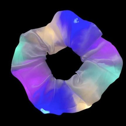 Fashion LED Luminous Hair Scrunchies Light Up Glowing Scrunchy Hair Band For Girls Flashing Hair Tie Hair Rope Hair Accessories