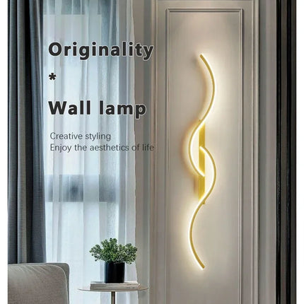 Modern LED Wall Lamp Bedrooms Living Room Indoor Lighting Tv Sofas Bedside Backgrounds Decor Lights Strip Minimalist Wall Light