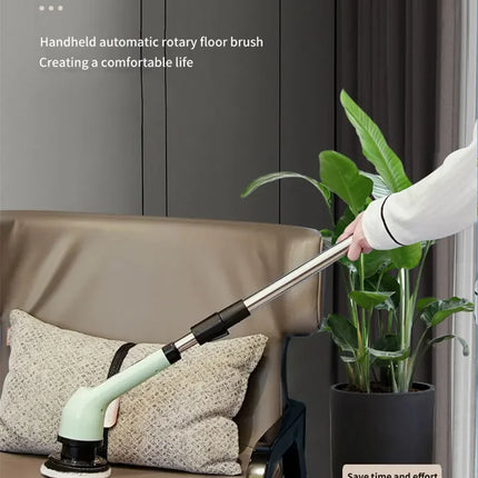 9-in-1 Electric Rotating Cleaning Brush, Wireless Shower Scrubber with Replaceable Heads and Adjustable Telescopic Handle