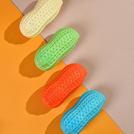Dog Chewing Toy Simulation Peanut Squeaking Plaything Grinding Teeth Cleaning Anti Bite Rubber Cat Pet Toy Interactive Chew