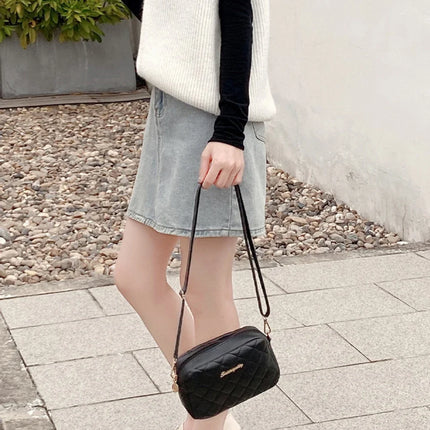 2026 tassel women's small crossbody bag trend diamond grid embroidery camera women's shoulder bag fashion chain crossbody bag