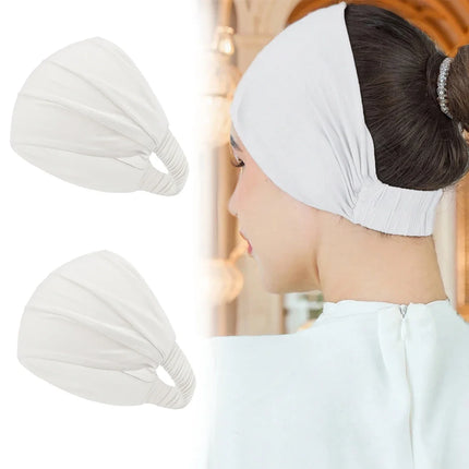 Solid Hairband Wide Hair Bands Elastic Headband Scarf For Muslim Woman Hair Hoop Headwrap Hairstyles Fashion Hair Bandana