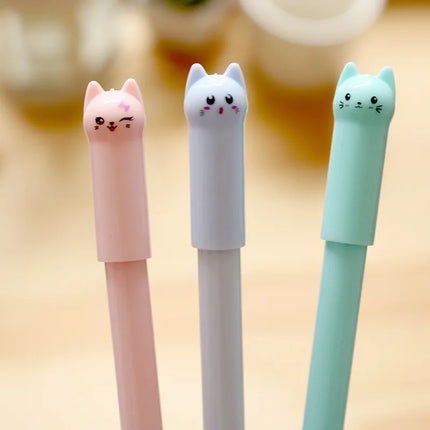 Set of 6 Cute Kitten Gel Pens, Suitable as Party Gifts for Boys and Girls, School Supplies, and Presents