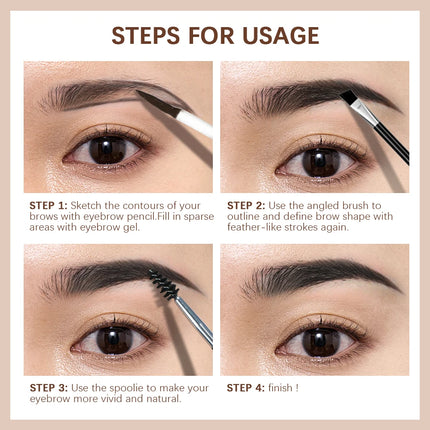 Lakerain Waterproof Eyebrow Gel Long Lasting Highly Pigmented Liquid Eyebrow Makeup Sweatproof Natural Black Brown