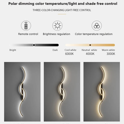 Modern LED Wall Lamp Minimalist Led Light Bedroom Bedside Long Strip Wall Sconces Living Room Home Indoor Lighting Fixture