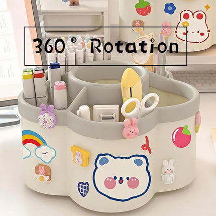 360 Rotating Pen Holder Desk Organizers with 6 Slots Desk Pencil Pen Holder Large Capacity Pen Organizers Home Office Art Supply