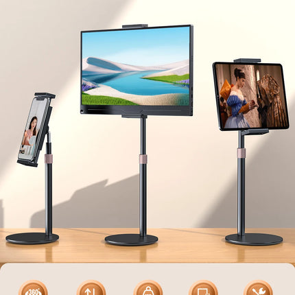 UPERFECT Rotating Portable Monitor Stand Height Adjustable Vesa Monitor Tablet Free Standing Low Profile Desk Mount up to 17.3"