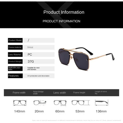 New Gradient Square Vintage Sunglasses For Men Women Luxury Sun Glasses Fashion Male Driving Fishing Eyewear UV400 Óculos De Sol