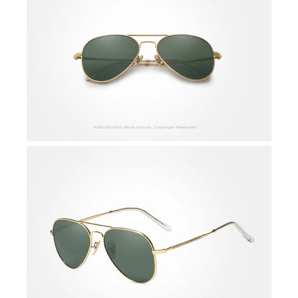 KINGSEVEN Pilot Alloy Sunglasses Polarization UV400 Anti-reflection Full Frame Parsnip Glasses Women Retro Luxury Eyewear