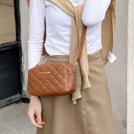 2026 tassel women's small crossbody bag trend diamond grid embroidery camera women's shoulder bag fashion chain crossbody bag