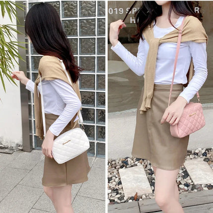 2026 tassel women's small crossbody bag trend diamond grid embroidery camera women's shoulder bag fashion chain crossbody bag
