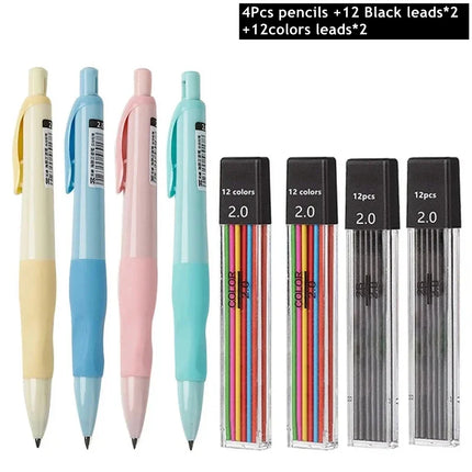 2mm Mechanical Pencils Set Carpenter Drafting HB Pencil 2.0 mm for Drawing Writing Sketching Kawaii School Supplies