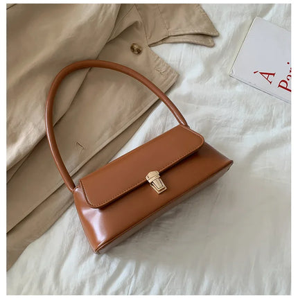 Korean Style Underarm Female Bag PU Minimalist Women Handbag 2025 New Fashion Shoulder Bag Solid Color Daily Commuter bag