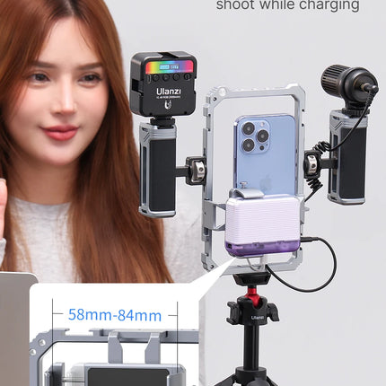 Ulanzi Universal Smartphone Video Rig Phone Cage with Dual Hand Grip Phone Vlog for iPhone Android Smartphone Photography