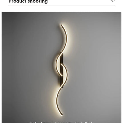 Modern LED Wall Lamp Minimalist Led Light Bedroom Bedside Long Strip Wall Sconces Living Room Home Indoor Lighting Fixture
